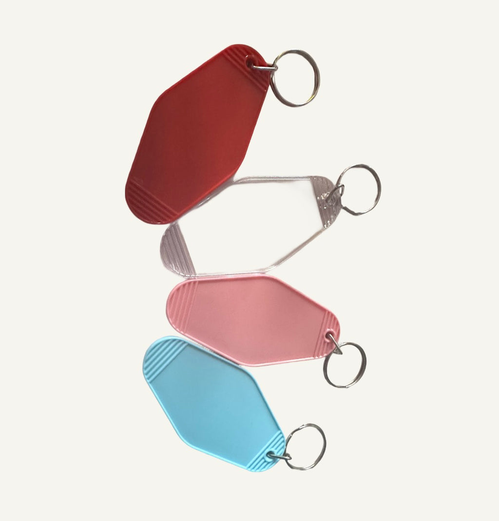 Custom Motel Style Keychain - Personalised Acrylic Name Tag Keyring